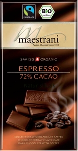 Maestrani Chokolade Espresso 72% kakao