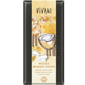 Hvid Chokolade med mango og kokos - �kologisk 100g