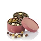 Cocoture hatteæske Rød med marcipanhjerter, dragé & guld foliehjerter 240 g