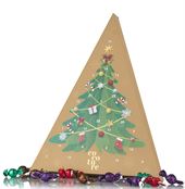 Julekalender naturbrun trekant med mix af chokoladekugler fra Cocoture  340 g - FORUDBESTIL NU