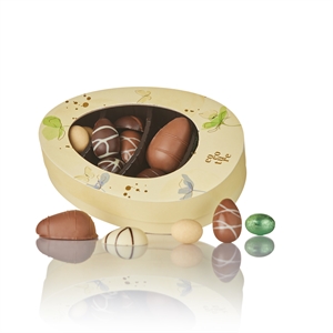 Marcipan æg, folieæg & choko dragéeæg i Cocoture Medium Easter æske 188 g (1 TILBAGE)