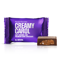 Chokolade Bites med karamel, Creamy Carol fra Simply Chocolate Flowpack 10 g  