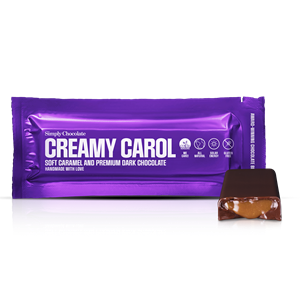 Chokoladebar med karamel Creamy Carol fra Simply Chocolate Flowpack 40 g