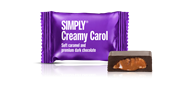 Chokolade Bites med karamel, Creamy Carol fra Simply Chocolate Flowpack 10 g  