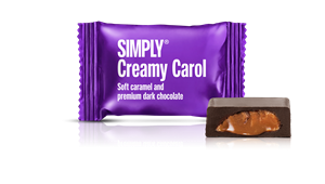 Chokolade Bites med karamel, Creamy Carol fra Simply Chocolate Flowpack 10 g  