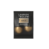 Gold Raspberry Mini (flowpack) Lakrids by Bülow 
