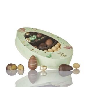 Marcipan æg, folieæg & choko dragéeæg i Cocoture Big Easter æske 400 g  FORUDBESTIL NU