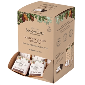 Café Chokolade 70% Mørk Chokolade fra Simon Coll - Æske med 100 stk.   