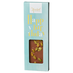 "Happy Birthday" Snackbar - Chokoladeplade fra Xocolatl 40 g 