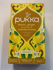 Pukka Lemon, Ginger & Manuka Honey Økologiske Tebreve  