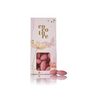 Cocoture Mandler M/Champagne & hvid Chokolade i lyserød dragébox 90 g