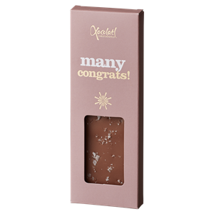 "Many Congrats" Chokoladeplade fra Xocolatl 50 g  NEDSAT PGA DATO