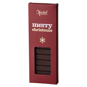 "Merry Christmas" Chokoladeplade Rød fra Xocolatl 50 g  
