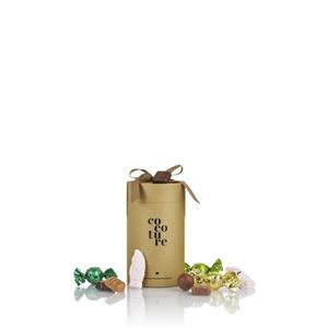 Cocoture Chokoladekugler, konfektstykker & skum julemænd i guld Gaverør 250 g